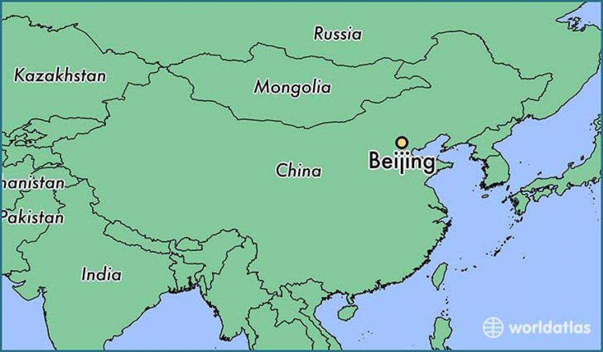 mapa de China mostrando Beijing