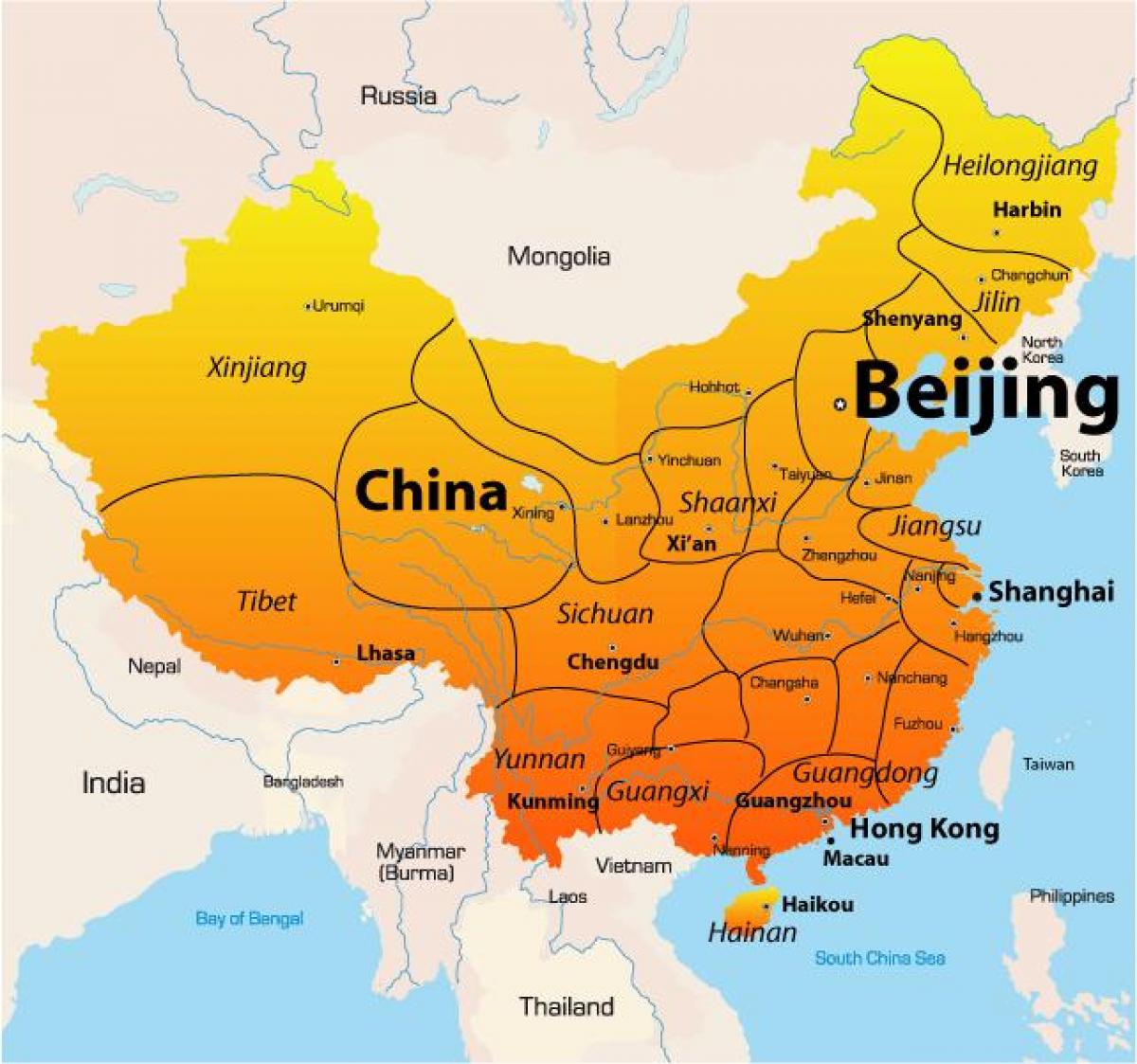 De pekín en el mapa