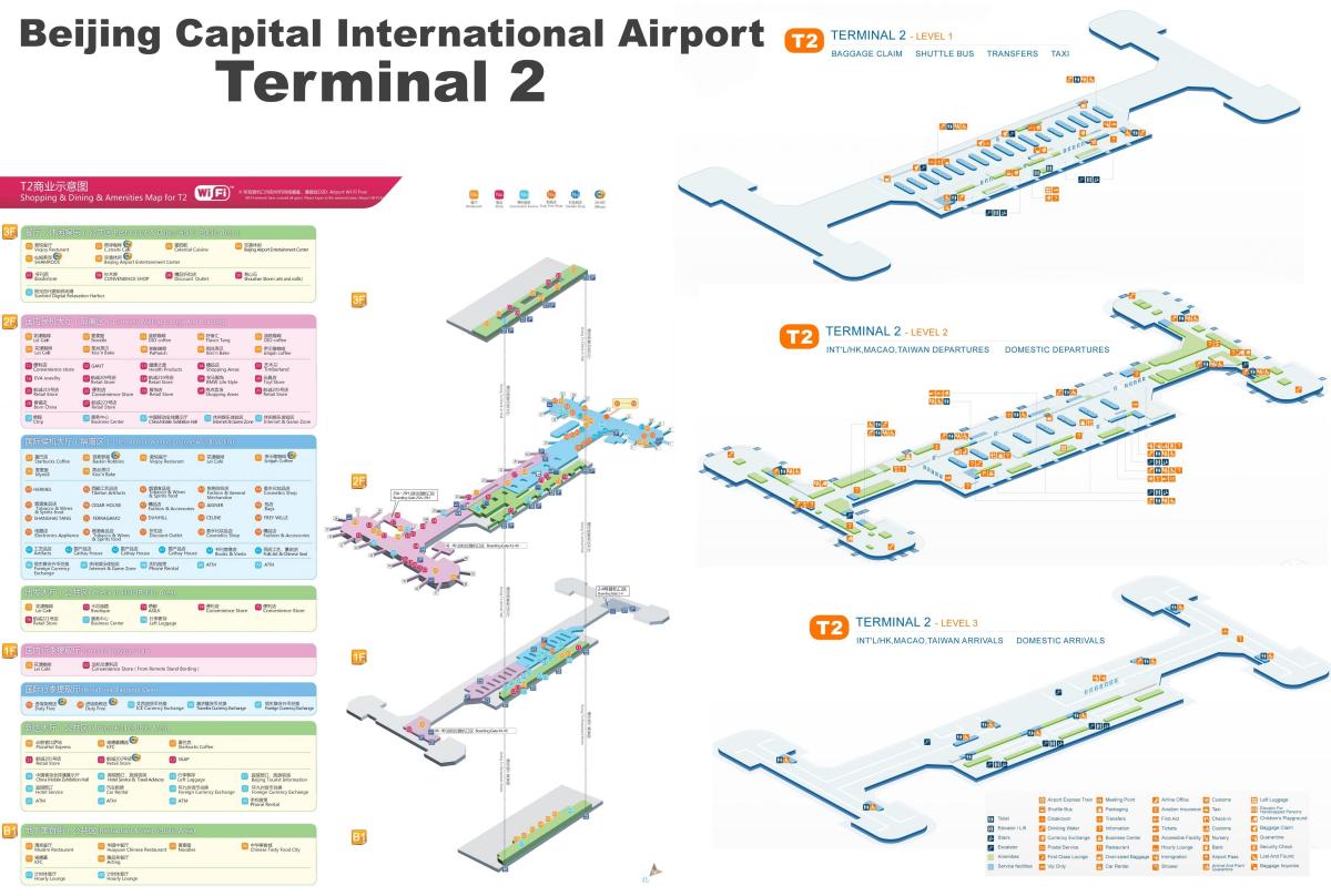 Beijing aeropuerto terminal 2 del mapa
