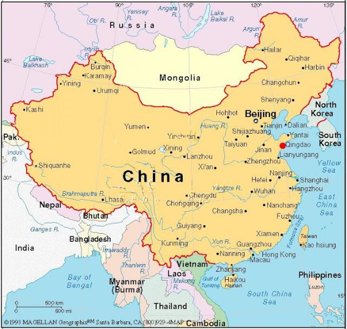 mapa de la capital de China