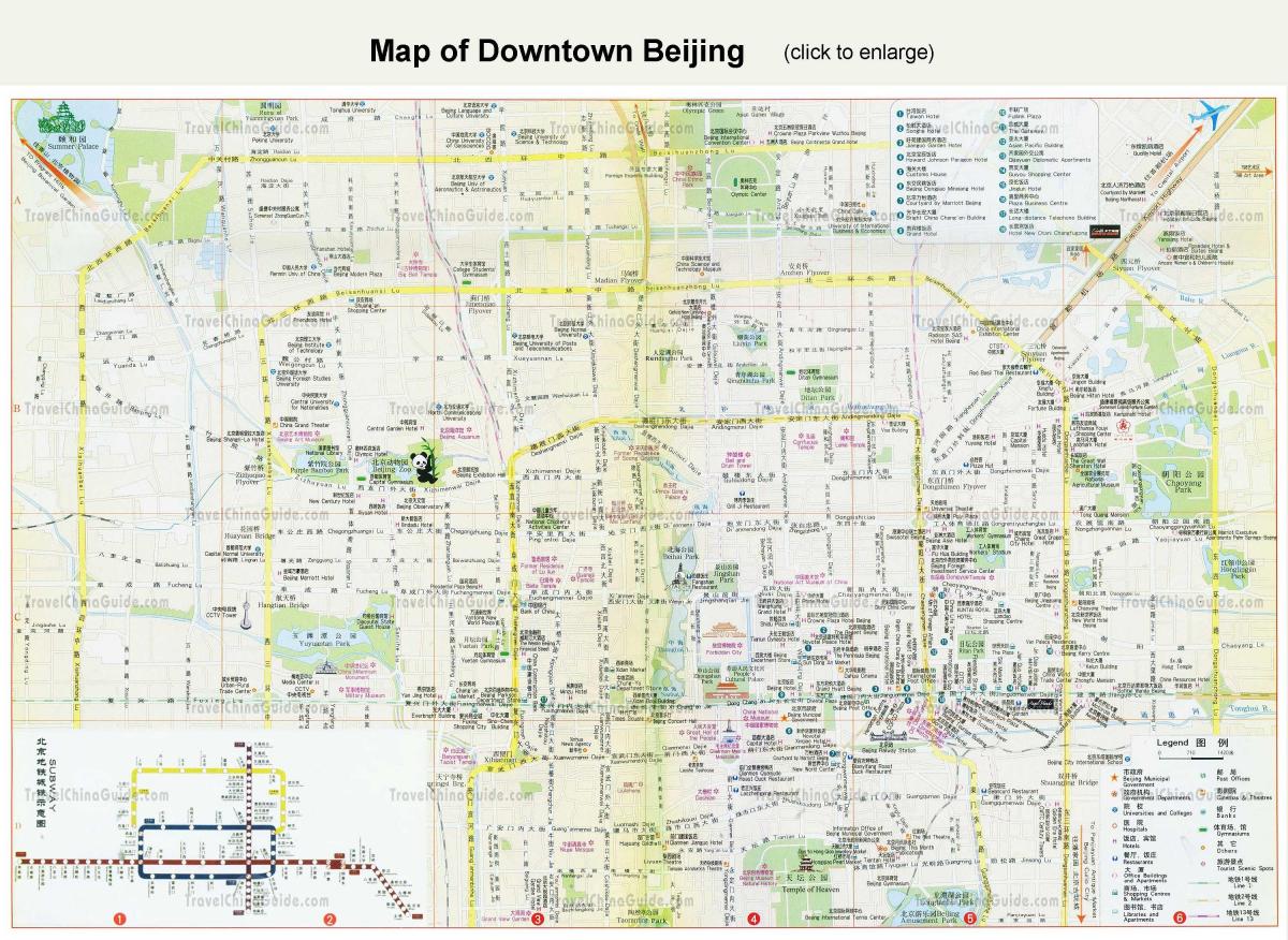 Mapa turístico de Beijing