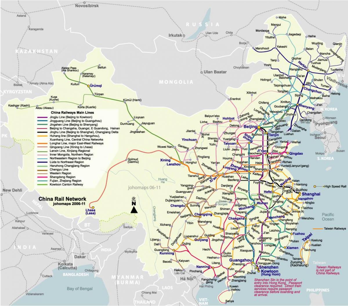 De ferrocarril de Beijing mapa