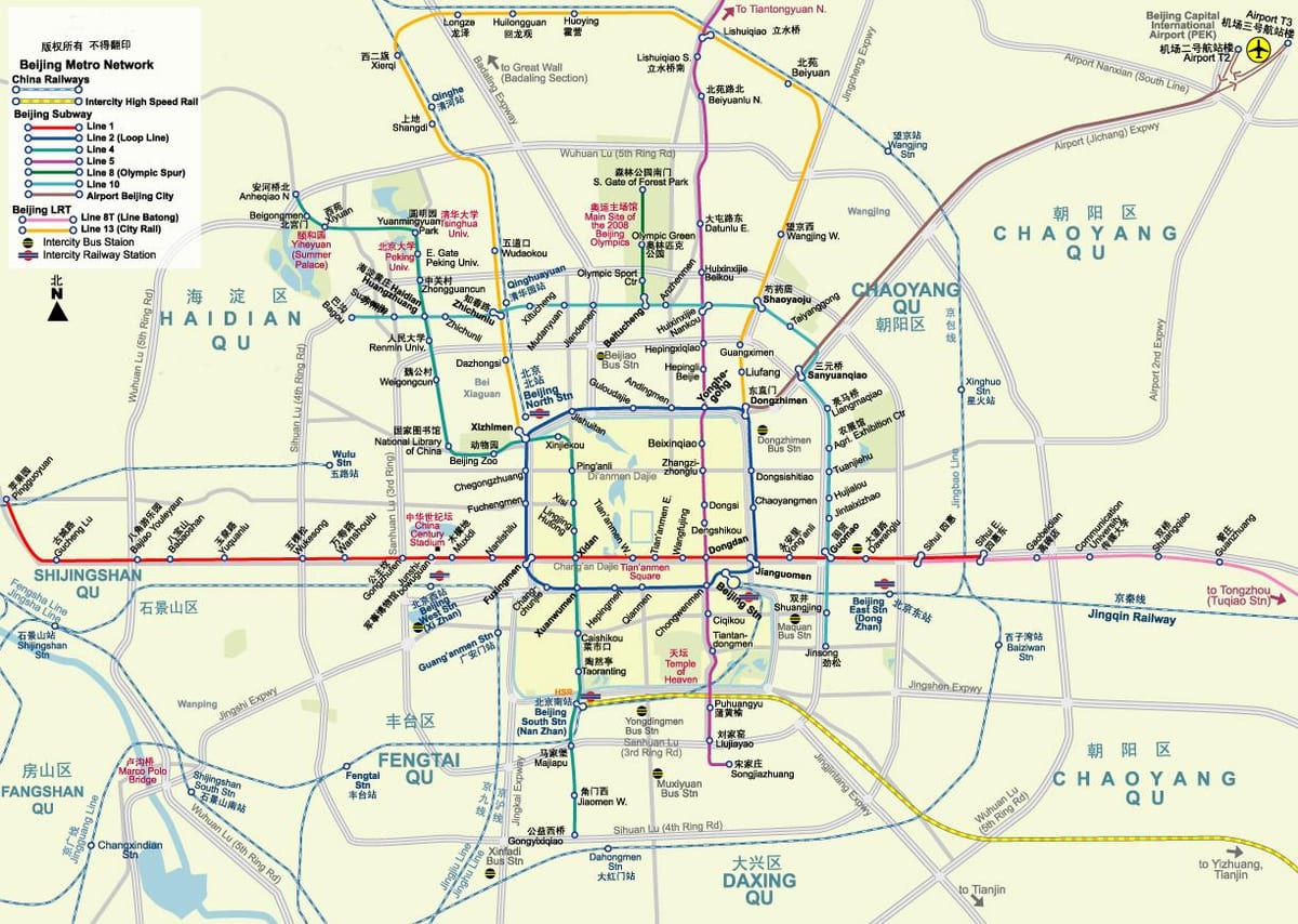 Mapa del metro de pekín