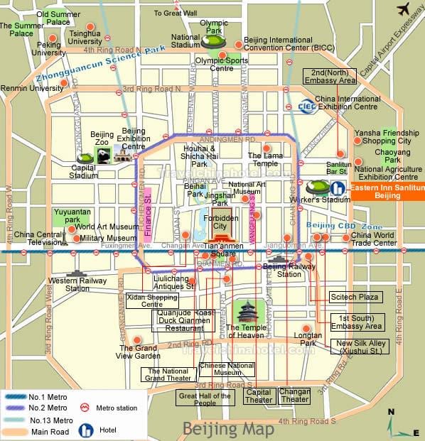 calle de bares de sanlitun de Pekín mapa
