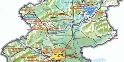 El mapa topográfico de Beijing