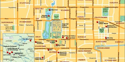 Mapa turístico de la ciudad de Beijing